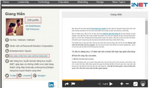 Cải thiện hiệu quả Seo của bạn với Linkedln và SlideShare
