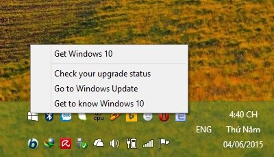 Hướng dẫn gỡ bỏ Get Windows 10 trên Taskbar