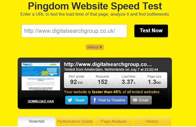 kiểm tra tốc độ và hiệu suất Website